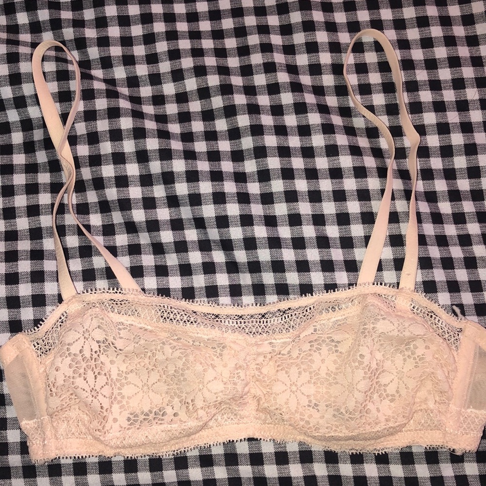 Light peach lace bralette